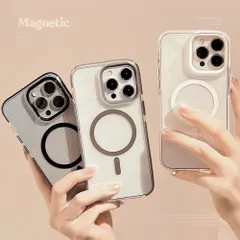 iPhoneケース 防衝撃 透明 マグネット式 シンプル 17ProMax対応 16対応 13対応 12対応 11対応