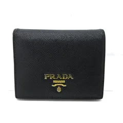 【三重本店】 中古 PRADA | プラダ 二つ折り財布 1MV204 サフィアーノ ブラック 【125】