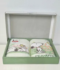 M【未使用・保管品】PEANUTS スヌーピー 大阪西川 スヌーピータオル2枚組セット 可愛い