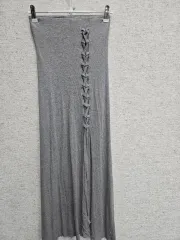 グレー 紐 スカート ロングスカート S