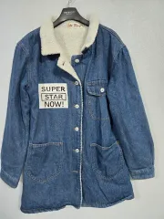 フリース バイカラー デニムジャケット 66