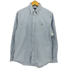 ポロラルフローレン POLO RALPH LAUREN CLASSIC FIT ポニー刺繍 ストライプ レギュラーカラー L/S シャツ メンズ import：M 