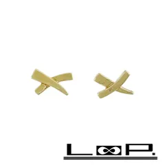 ティファニー ■美品■ パロマピカソ グラフィティ X キス ピアス アクセサリー ゴールド K18 YG 750 1.1g 【514418】11