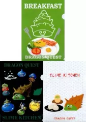 【中古】クリアファイル スライムつむりのメニュークリアファイル（3枚セット） 「ドラゴンクエストふくびき所スペシャル ～つくろう!!スライムキッチン!編～」 スライムつむりで賞 D-6賞