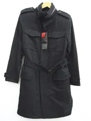 未使用 タグ付 ato アトウ スタンドカラー ミリタリー コート 黒 ブラック サイズ44 AM24C-C01 日本製 M0052-0112-1