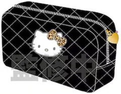 【中古】バッグ ブラック キルティング エナメルスクエアポーチ 「ハローキティ 2024 GOGOギャル COLLECTION」