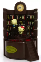 【中古】置き時計・掛け時計 キティ＆ダニエル ハローキティアクションレトロラブ本棚古時計 「サンリオキャラクターズ」