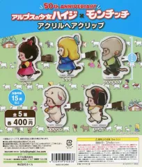 【中古】紙製品 ガチャ台紙 「アルプスの少女ハイジ×モンチッチ アクリルヘアクリップ」