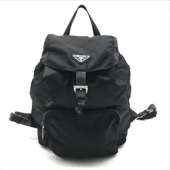 良品 PRADA プラダ ナイロン テスート 三角ロゴ レディース リュック バッグ カジュアル ファッション 鞄 かばん ブラック r347