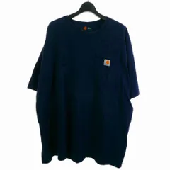 カーハート carhartt ワンポイントロゴ ポケット Tシャツ カットソー 半袖 2XL ネイビー 紺