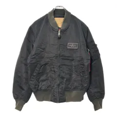 ALPHA INDUSTRIES アルファ インダストリーズ MA-1 フライトジャケット ミリタリー ブラック(メンズ LARGE)中古 古着 X1193