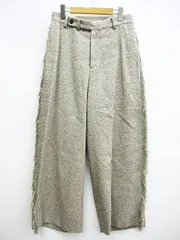 未使用同様 タグ付 ato アトウ ワイド フリンジ パンツ グレー系 AM25A-P02 サイズ44 日本製 M0002-0112-3