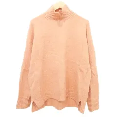 ユニクロ UNIQLO ウール混 ニット セーター ハイネック オーバーサイズ XLサイズ サーモンピンク ■GY99