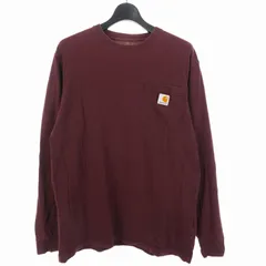 カーハート carhartt WORK WEAR POCKET L/S TEE ロングスリーブTEE Tシャツ カットソー 長袖 S ワインレッド K126PRT