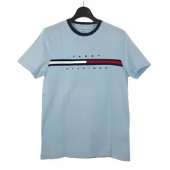 トミーヒルフィガー TOMMY HILFIGER ロゴ刺繡 Tシャツ カットソー 半袖 M 青 ライトブルー