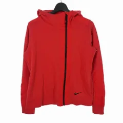 ナイキ NIKE ジップパーカー フーディ ワンポイントロゴプリント 切替 M レッド 赤