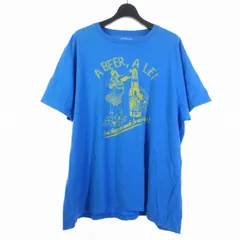 オールドネイビー OLD NAVY プリント Tシャツ イラスト USA古着 コットン XXL ライトブルー 水色