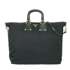 本物 プラダ PRADA ナイロン 2WAY ショルダーバッグ トートバッグ ハンドバッグ ブラック バッグ 中古・