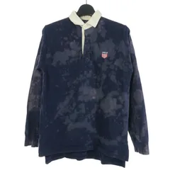 ポロスポーツ POLO SPORT ラルフローレン RALPH LAUREN 90S ポロシャツ 長袖 ブリーチ加工 刺繡ロゴ コットン L ネイビー