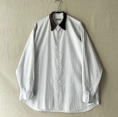 80s COMME des GARCONS HOMME シャツ / ホワイト ストライプ 切替え