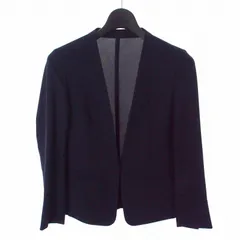 プラステ PLST 2WAYストレッチライト ノーカラージャケット ブレザー S ネイビー 紺 12-0204021