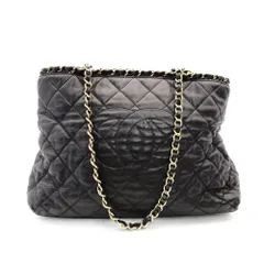 シャネル CHANEL マトラッセ チェーン ショルダーバッグ レザー トートバッグ ゴールド金具 黒 斜めがけ 7-11-764