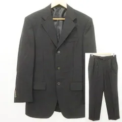 リングヂャケット RING JACKET カノニコ シングル スーツ セットアップ 3B ジャケット スラックス 無地 48 黒 ブラック