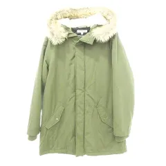 グローバルワーク GLOBAL WORK 美品 モッズコート アウター フード 160cm カーキ