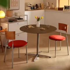 大好評☆カフェテーブル ダイニングテーブル 積層合板天板 直径約70cm ストレートタイプ おしゃれ 円形テーブル ラウンドテーブル 北欧 一人暮らし 1本脚 十字脚