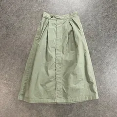 日本製 Gymphlex ジムフレックス ロングスカート ラップ 巻き ストレッチ フルボタン 比翼仕立て タック入り 無地 グリーン系 18S-SL-002のサムネイル