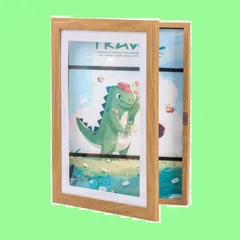 子供の絵を飾る 子供 作品収納 パネル フォト フレーム 壁掛けフォトフレーム アートフレーム 額縁 a4 木製 ボックス joys] 作品収納ケース アートパネル オシャレ [Simple 壁掛け (ナチュラル 2個セット)