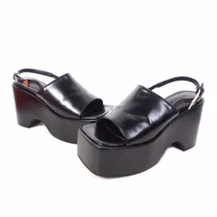 ムルーア MURUA プラットフォーム サンダル 24.5㎝ ブラック 黒