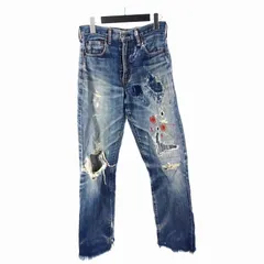 リーバイス Levi's 502 復刻 ダメージ加工 スキニージーンズ デニム パンツ W29 L26 ブルー 青