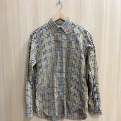 ★BURBERRY バーバリー ロングシャツ シャツ 長袖 チェック コットン レディース ブラウン ジャンク品★006853