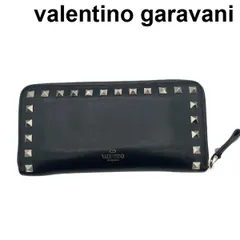 ヴァレンティノガラヴァーニ valentino garavani 長財布 ロックスタッズ ジップ ラウンドファスナーウォレット 黒 牛革 レディース 6V020のサムネイル