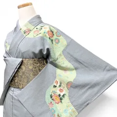 金駒刺繍　刺繍　訪問着　霞取り　菊花　宝尽くし　着物　012b p ms