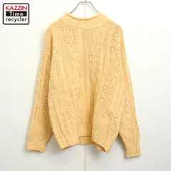 90s USA製 vintage L.L.Bean ケーブル編み ロールネック コットン ニットセーター メンズ 表記Mサイズ