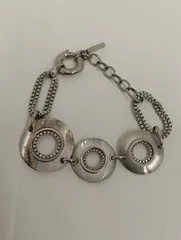 【中古品】 DIESELディーゼル サークル チェーン ブレスレット シルバー ファッション小物 アクセサリー ブレス 現状品