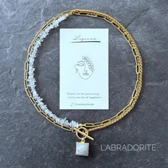 【天然石ネックレス・ラブラドライト】チェーンネックレス ステンレス