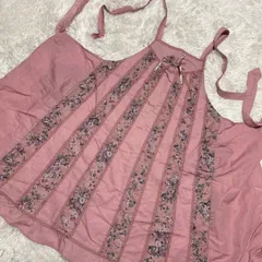 リッシュメゾン　Riche Maison　ナイロン　ゆったりサイズ　エプロン　フリル　レース　ピンク