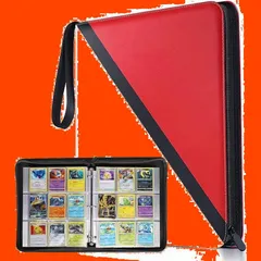 各種カードを集める 50ページ スターカード 両面利用 透明シート カードバインダー コレクションファイル カード収納 防水PU素材 900枚収納可能 (白と赤 大容量 ファイル トレカ 9ポケット) 9ポケット カードファイル