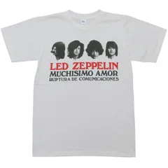 【土日も発送】LED ZEPPELIN レッドツェッペリン MUCHISIMO AMORＴシャツ メンズ レディース 半袖 ホワイト 白 bny ZEP-28