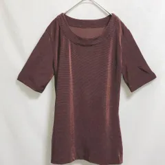 L【超美品 | cecile / セシール 】 超ストレッチ 半袖 カットソー トップス 無地 ブラウン Lサイズ 着回し抜群♡ T572_2406/000のサムネイル