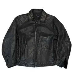 90s~00s OLD GAP Leather JKT オールドギャップ レザージャケット M 黒 BLK YKK 古着