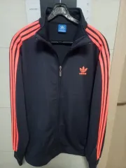 グレー/オレンジ 3本線 トラックジャージ XXXL 裏起毛 新品