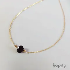 1月誕生石★14kgf 宝石質ガーネット ネックレス（ブリリアンカット）