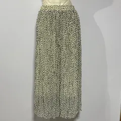 【美品】INNOWAVE ドット柄 プリーツスカート ロング【M】ウエストゴム