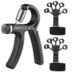 YOSHICA フィンガーパワー フィンガートレーナー 指トレーニング 握力 3つの抵抗調節可能 左右 指ストレッチャー フィンガーグリップ 指筋トレ ハンドグリップ 握力トレーニング 握力グリップ 前腕 筋トレ ストレス解消 5kg-60kg 調節可能な抵 