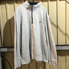 1436 NAUTICA ハーフジップトレーナー グレー XL ノーティカ スウェット ワンポイント 刺繍ロゴ 古着卸 アメリカ仕入