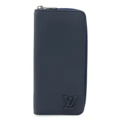 LOUIS VUITTON ルイ ヴィトン LVアエログラム ジッピーウォレット ヴェルティカル ラウンドファスナー 長財布 レザー マリーヌ ネイビー M81767
